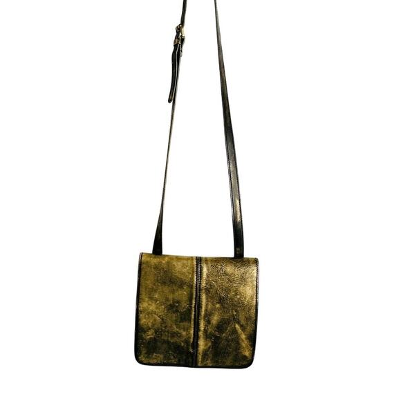 Patricia Nash Granada Italian Leather Front Flat Bronze Crossbody Handbag Purse - Picture 1 of 10